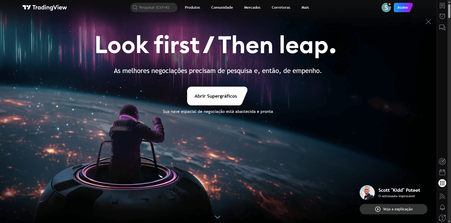 Página inicial do TradingView